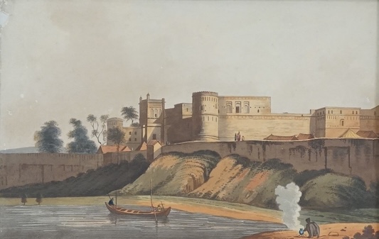 Joseph Constantine Stadler (19th. C), aquatint, ‘Anchshur, Bengal’, 31 x 44cm, unframed. Condition - poor